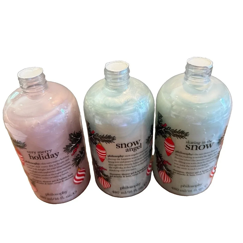 Philosophy Christmas Shower Gel Bundle Snow Angel Skating Very Merry Holiday 3